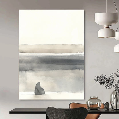 Solitary Figure Landscape Contemplative Art for Philosophical Library & Introspective Home Office STSC1465