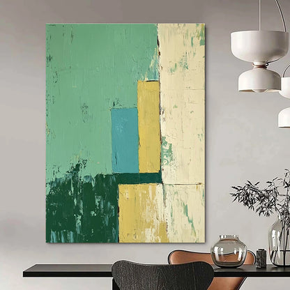 Geometric Green and Blue Abstract Art for Modern Office Breakroom & Interior Design Studio STSC144