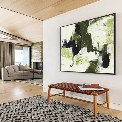 Green - Black Abstract Art for Modern Minimalist Hallway DLZ2828