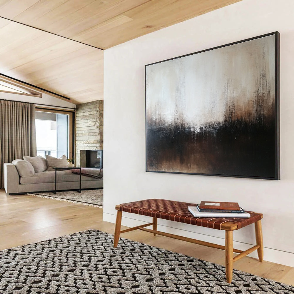 Brown - Toned Abstract Mist Art for Industrial Loft & Meditation Space SC057