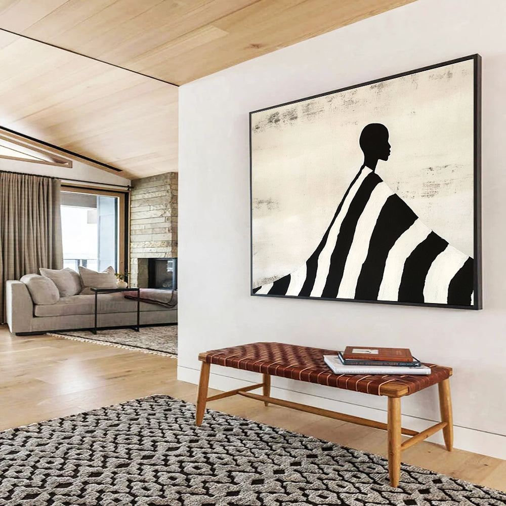Silhouette in Striped Cloak Art for Fashion - Forward Home & Artistic Lounge SC428