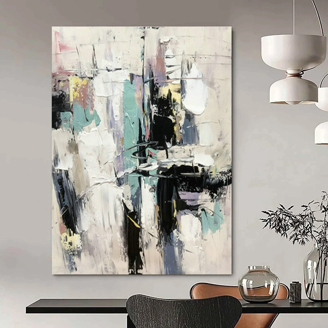 Colorful Block Abstract Art for Living Room & Art Studio DLZ0498