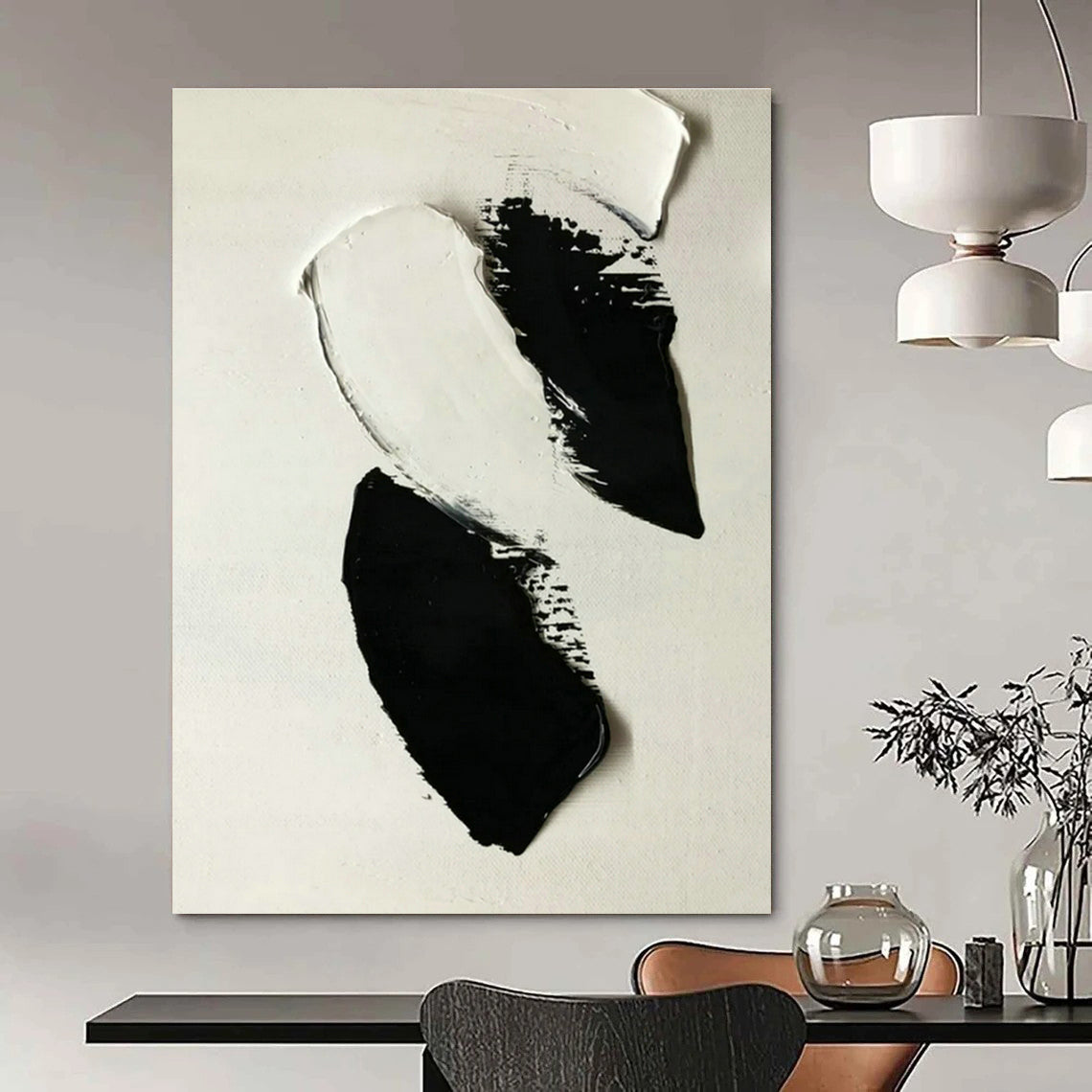 Black - White Color Block Art for Industrial Loft Office & Avant - Garde Gallery DLZ1584