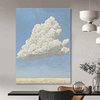 Textured Cloud in Blue Sky Art for Coastal Home Living Room & Aviation - Themed Lounge STSC1035