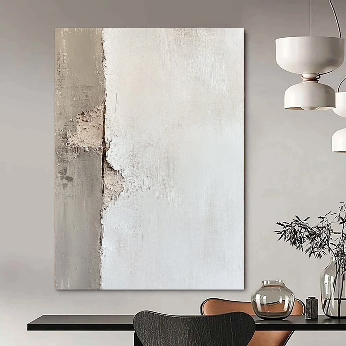 Textured White Wall Abstract for Industrial - Chic Loft & Contemporary Art Gallery STSC653