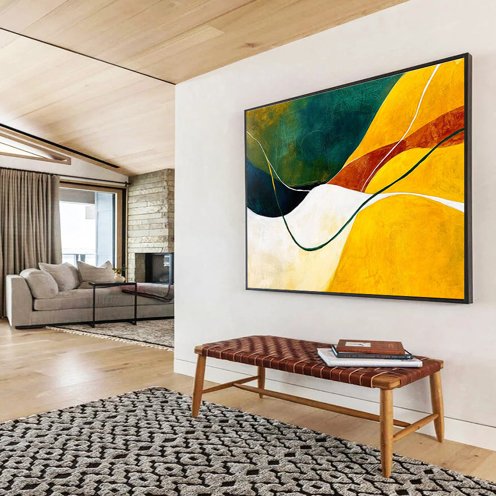 Curved - Line Abstract Art for Modern Wellness Center & Creative Yoga Studio SC268