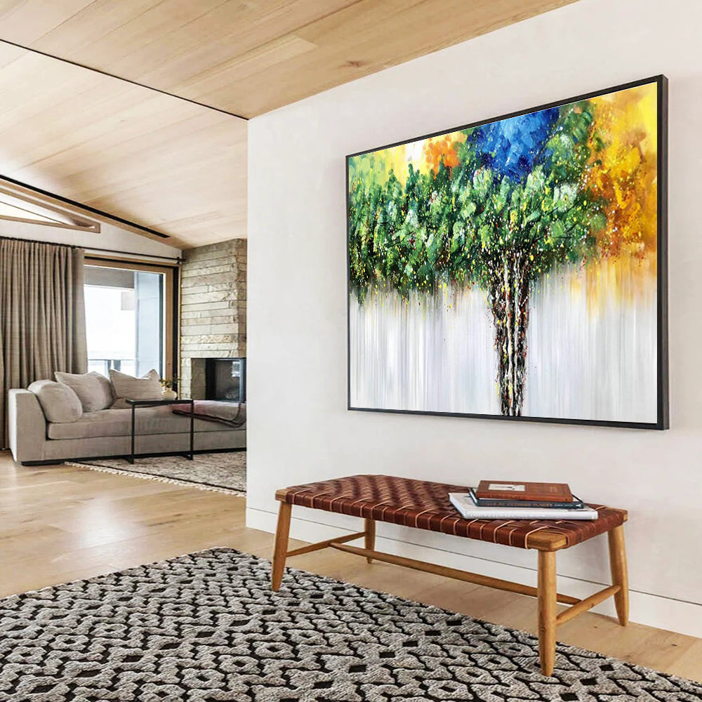 Colorful Tree Painting for Bohemian - Style Living Rooms DLZ2560