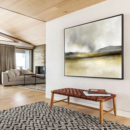 Gold Tonal Lake Art for Luxury Villa & Elegant Bedroom SC075