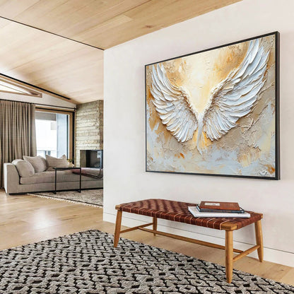 3D White Wings Art for Inspirational Home Office DLZ2839