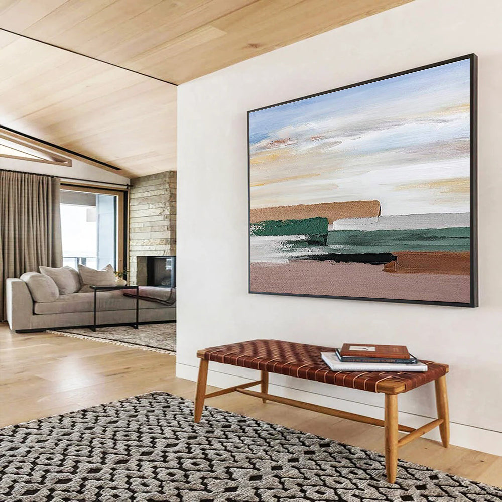 Color Block Abstract Art for Scandinavian - Style Home Living Room Walls DLZ3172