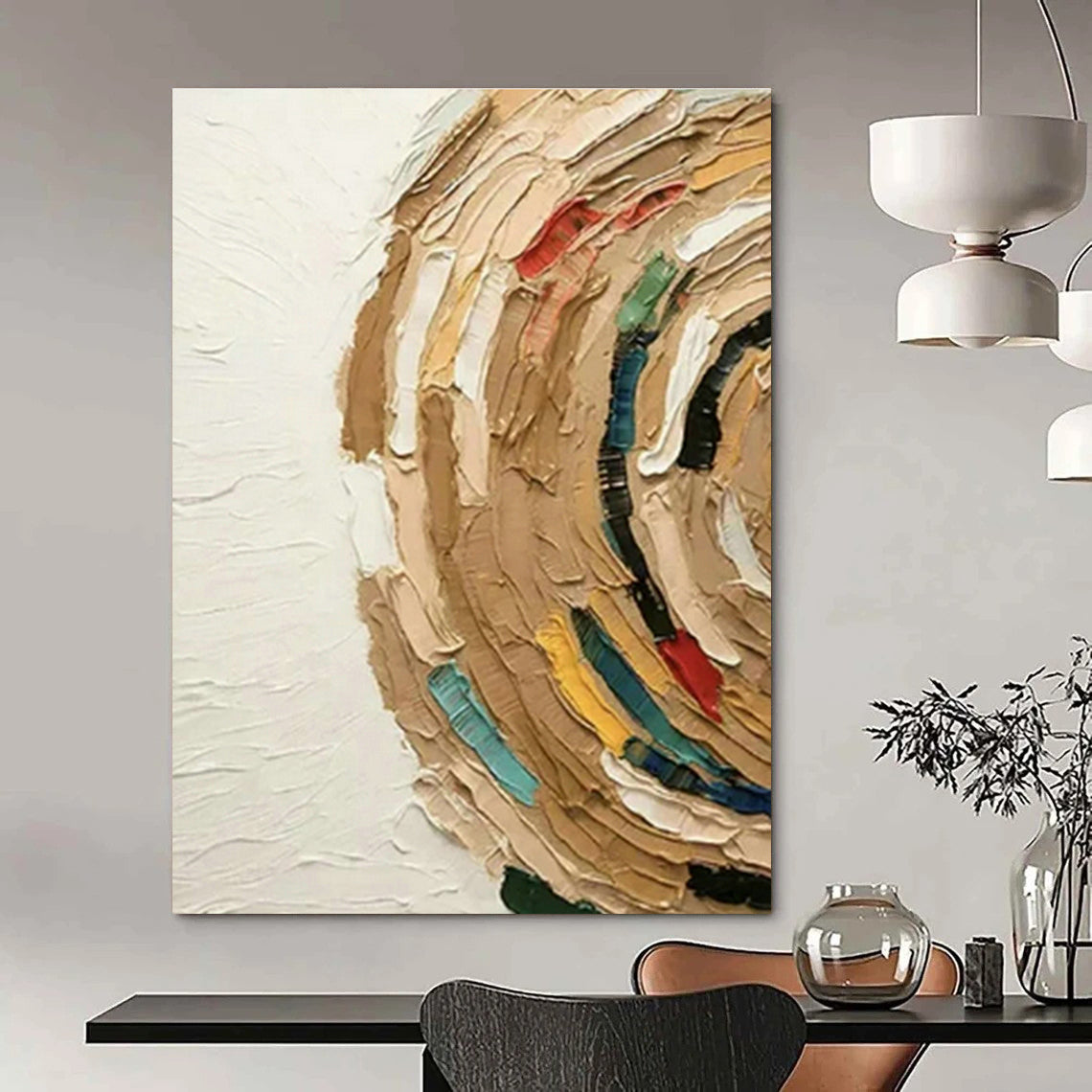 Colorful Textured Circle Art for Art Studio Classroom & Eclectic Coffeehouse DLZ1508