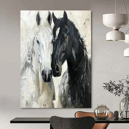 Black and White Horse Art for Equestrian Club Lounge & Western - Themed Home Office DLZ1408