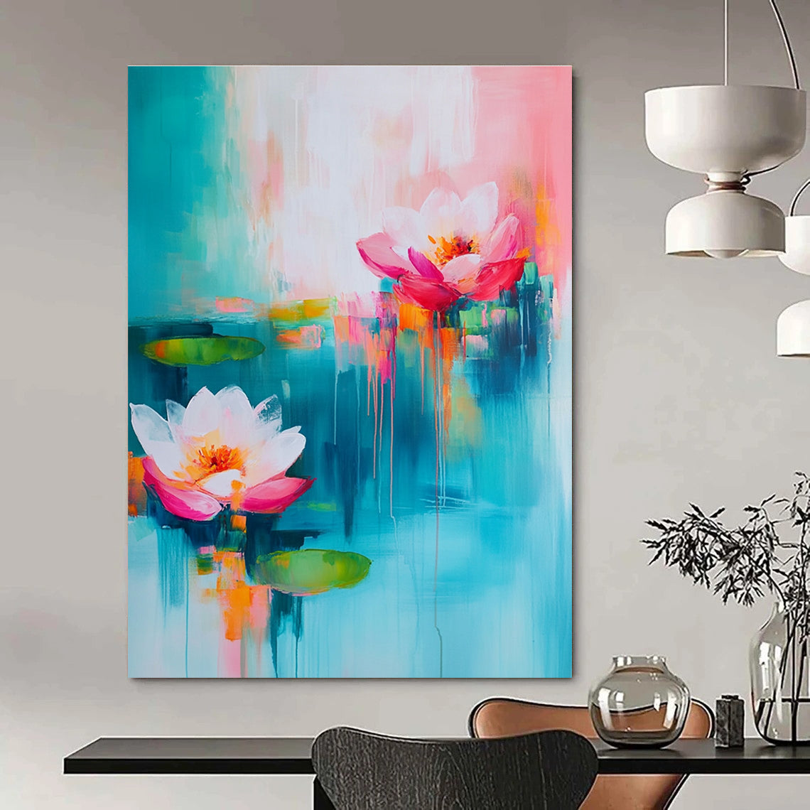 Dreamy Abstract Lotus Art for Spa & Bedroom STSC052