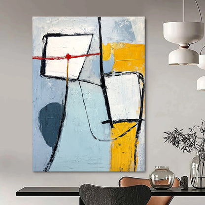 Blue and Yellow Abstract Forms for Coastal - Themed Home & Bright Office Space STSC613