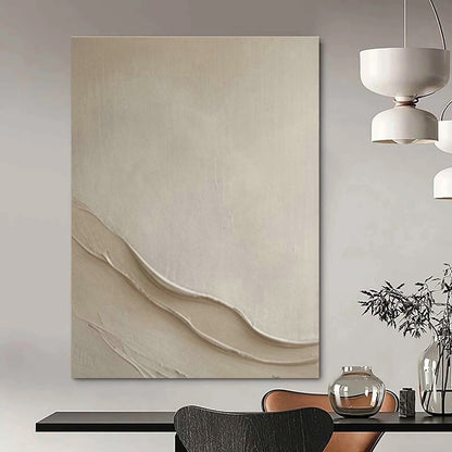 Beige Textured Abstract Art for Minimalist Bedroom & Wellness Retreat DLZ1996