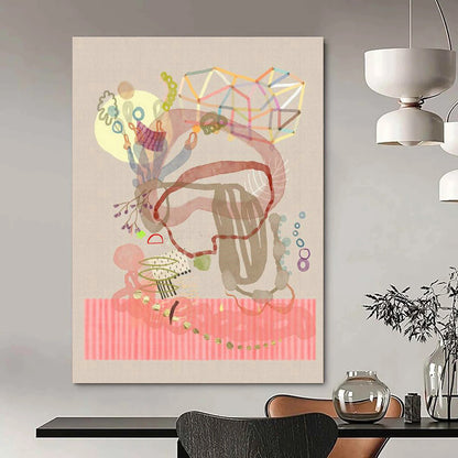 Collage Abstract Art for Bohemian Home Studio Corners DLZ0103