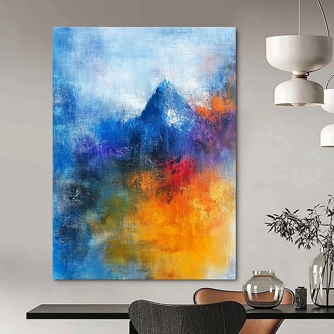 Colorful Mountain Abstract for Adventure - Themed Home & Art - Loving Retreat STSC249