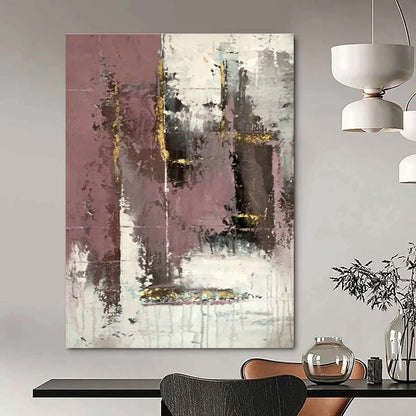 Pink - Gold Abstract Art for Living Room & Dining Room DLZ0556
