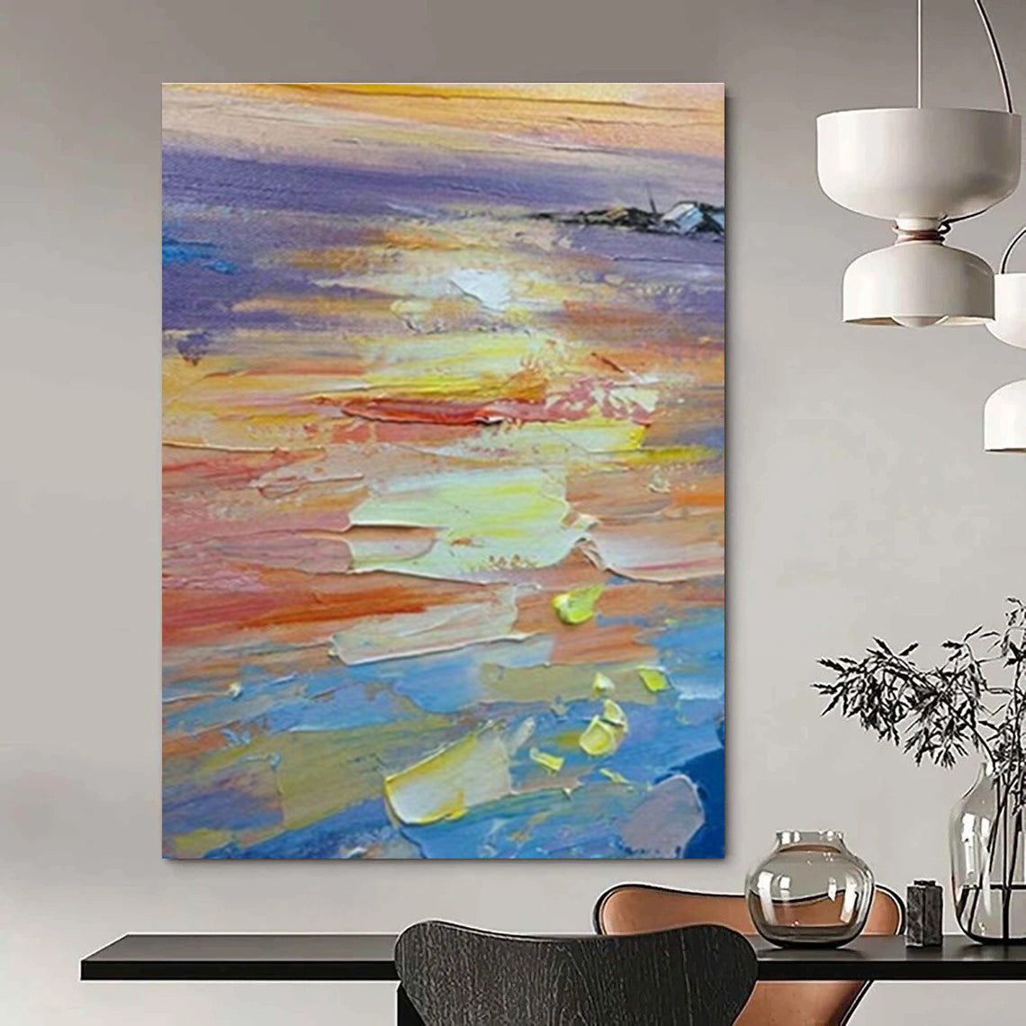 Sunset Thick - Paint Art for Beachfront Bar & Vacation Home Living Room DLZ1047