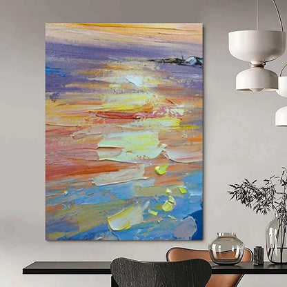 Sunset Thick - Paint Art for Beachfront Bar & Vacation Home Living Room DLZ1047