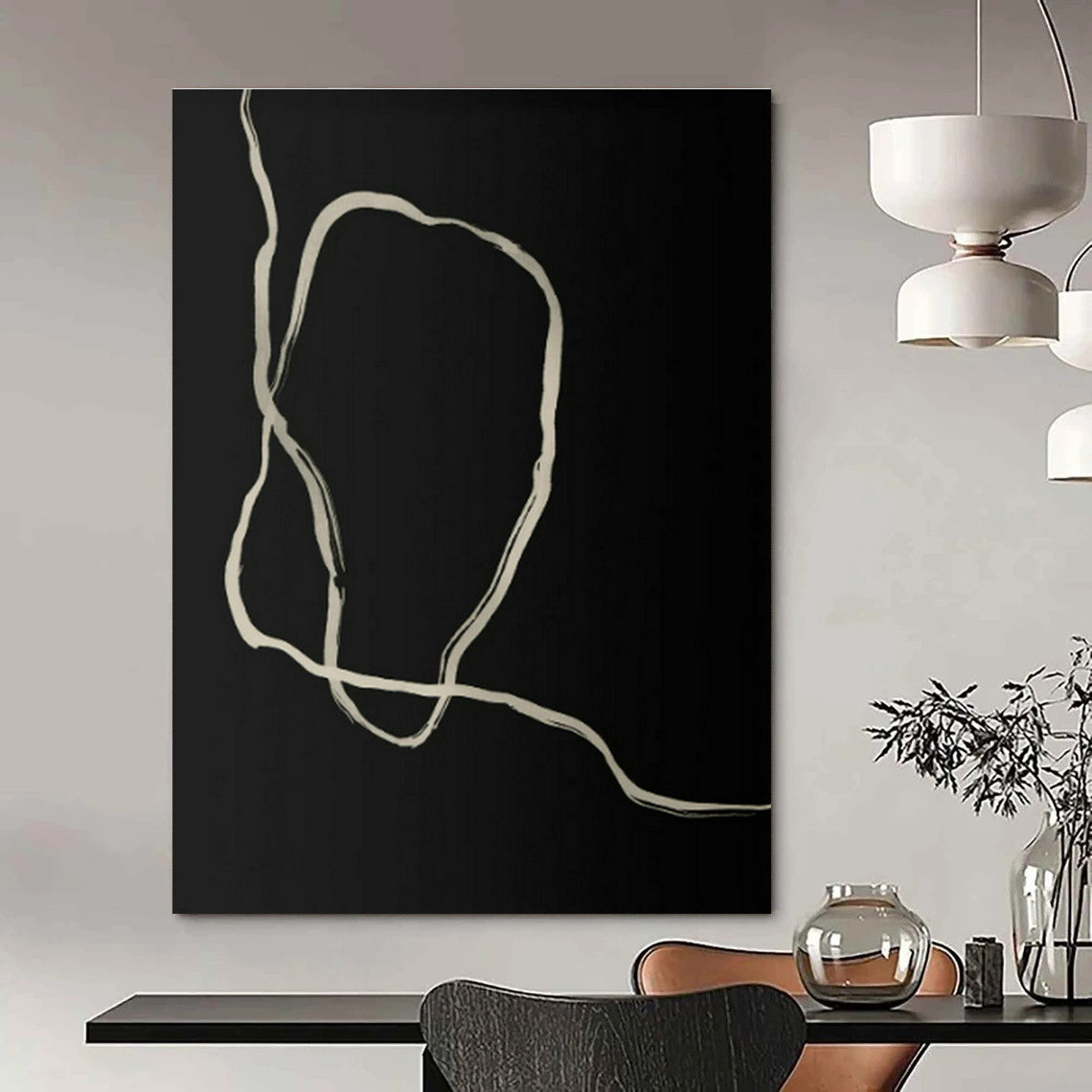 Black - Line Abstract Art for Living Room & Bedroom DLZ0516
