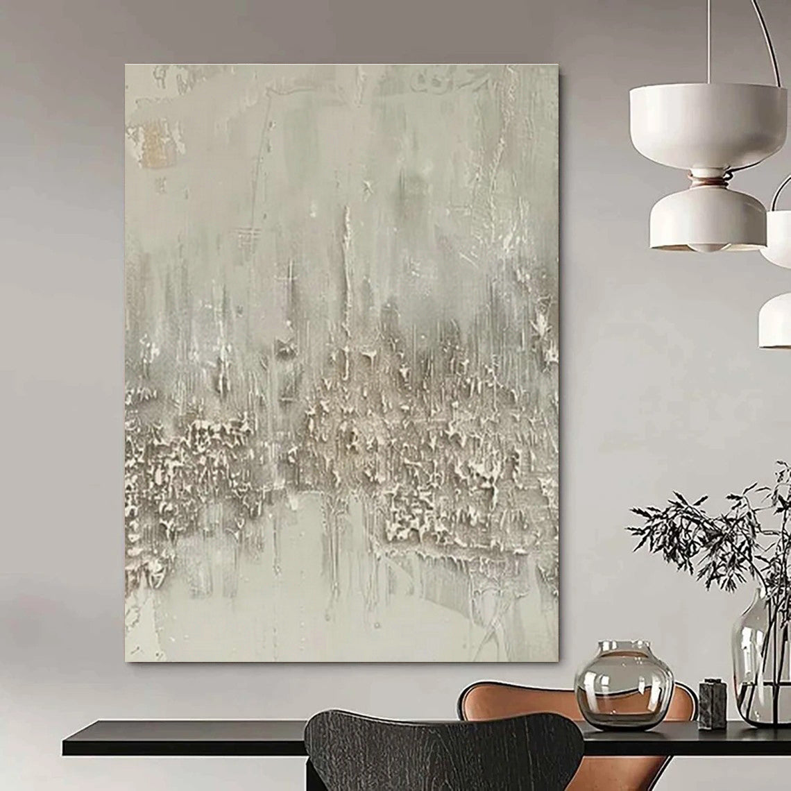 Light Grey Textured Art for Office & Hallway DLZ0416