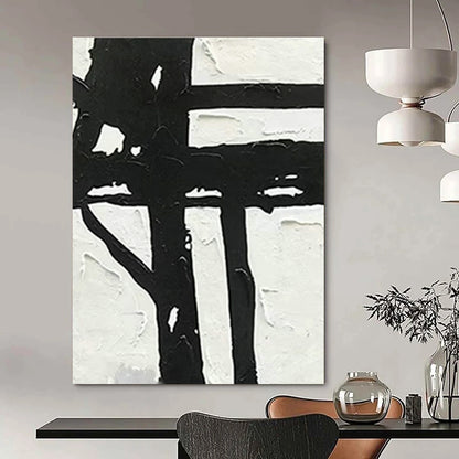 Black - White Abstract Pattern Art for Office & Living Room DLZ0435