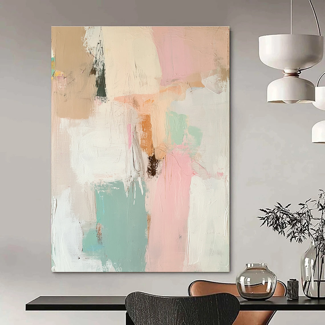 Mixed Pastel Abstract for Artistic Bed and Breakfast & Bohemian - Style Garden Room STSC806