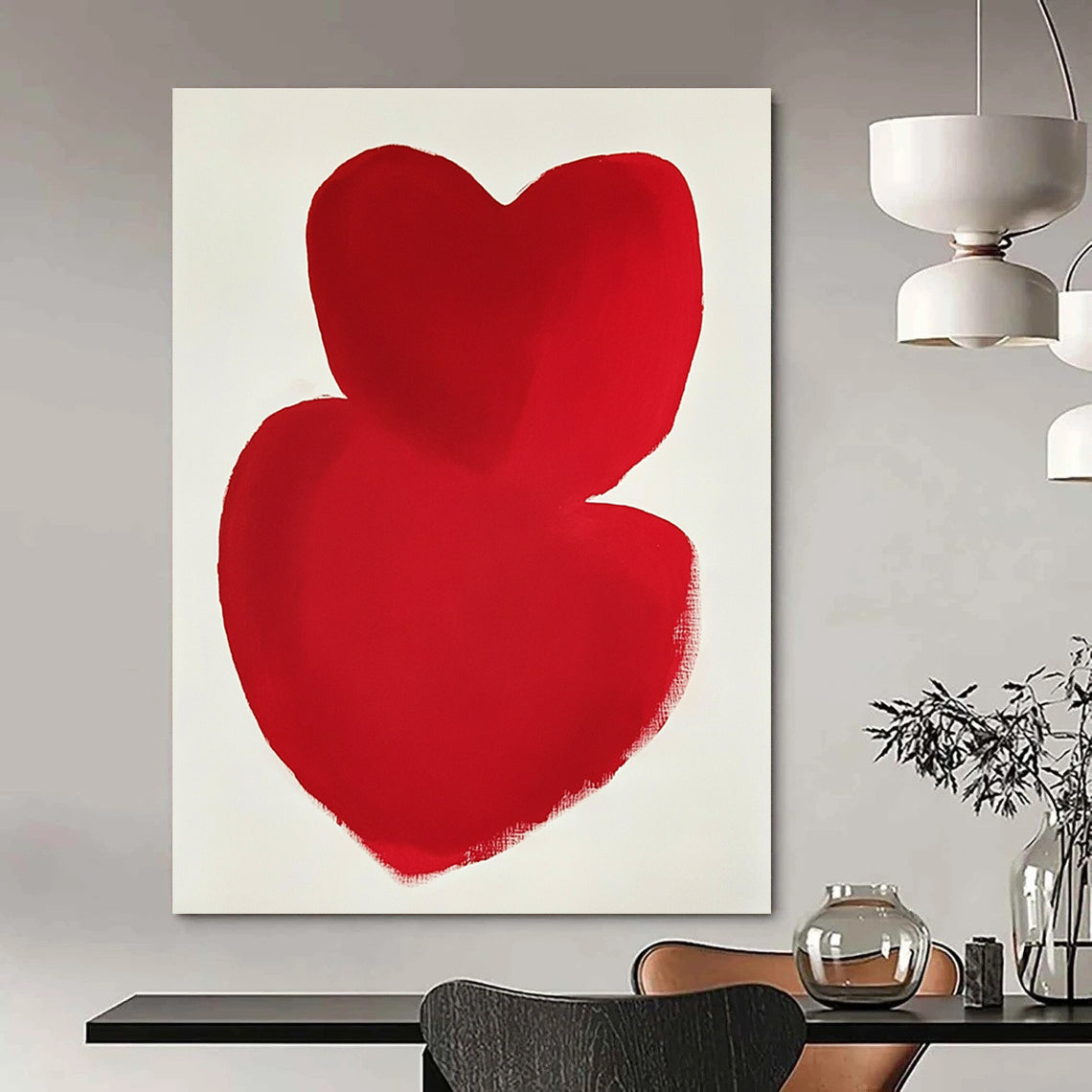 Double Red Hearts for Romantic Dining Room & Valentine’s Day Decor STSC1192