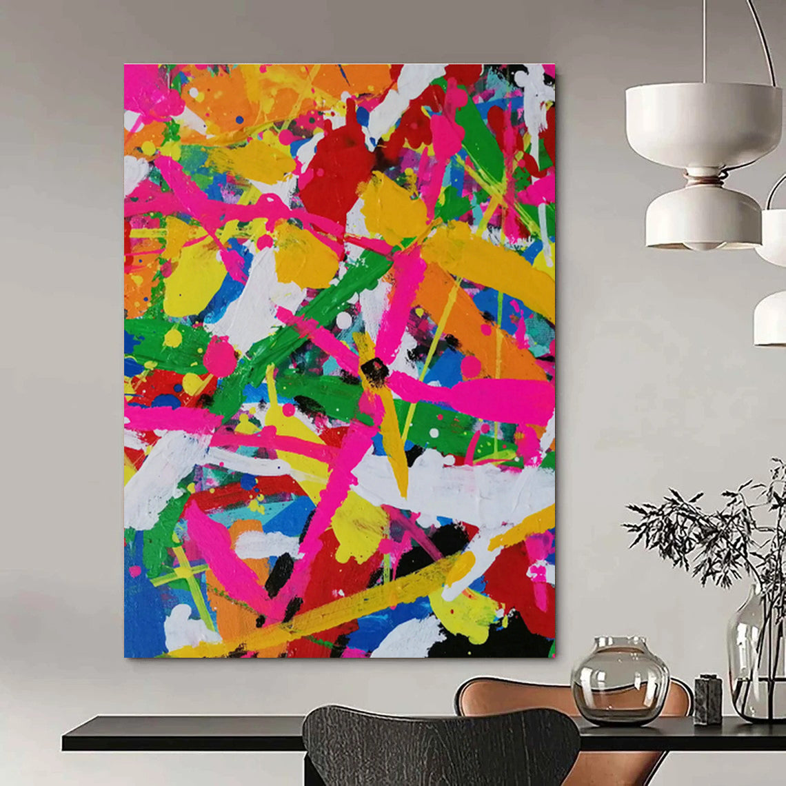Colorful Splatter Abstract Art for Kids’ Playroom & Trendy Bar DLZ1267