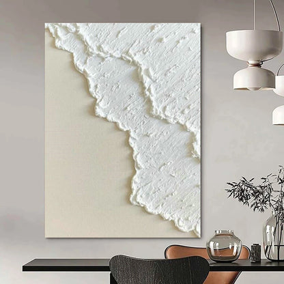 White Relief Art for Minimalist Bedroom Headboard Walls DLZ0264