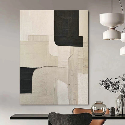 Black - White Geometric Abstract Art for Contemporary Home Entryways DLZ0241