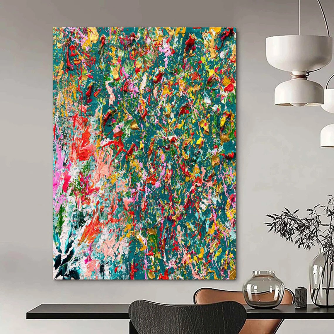 Vibrant Color Splash Art for Creative Studio & Modern Café DLZ2382