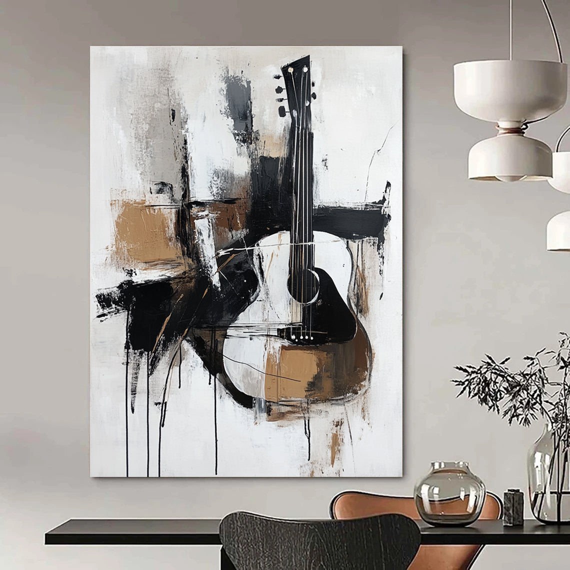 Abstract Guitar Art for Music Studio & Art - Centric Café STSC818