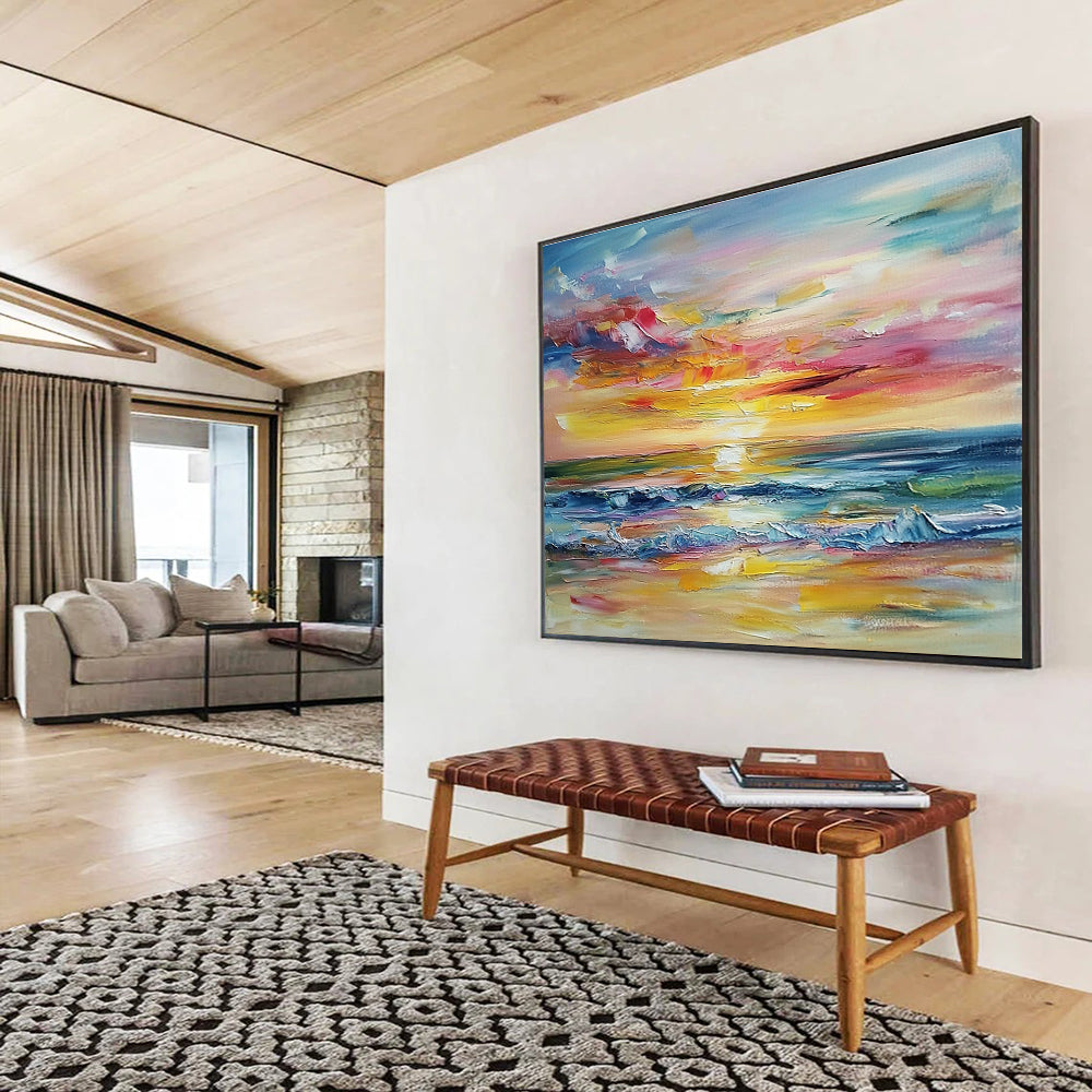 Colorful Sunset Seascape Art for Beach House & Vacation Rental SC008