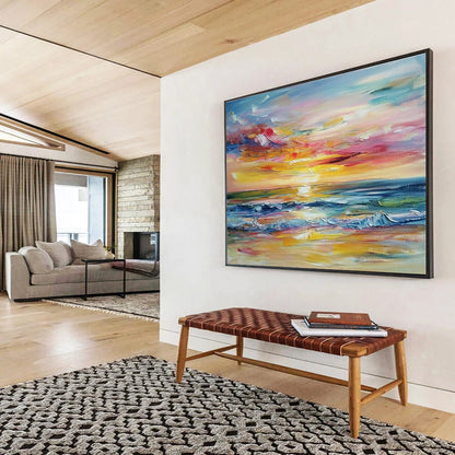 Colorful Sunset Seascape Art for Beach House & Vacation Rental SC008