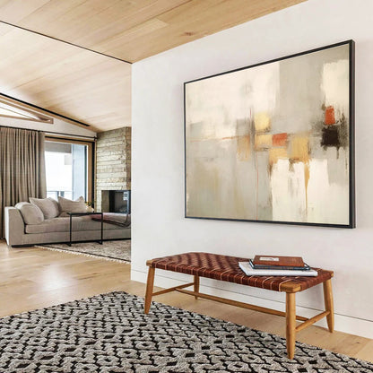 Grey - White Geometric Abstract Art for Minimalist Living Area DLZ2732