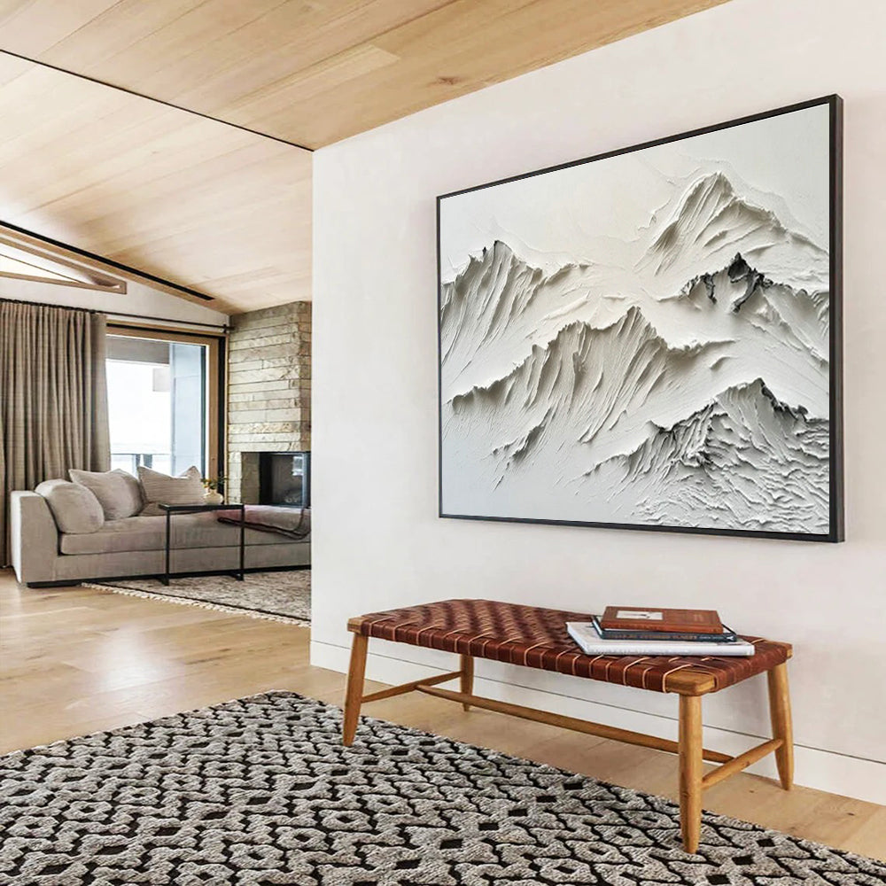 White Mountain Relief Art for Minimalist Living Room DLZ2843