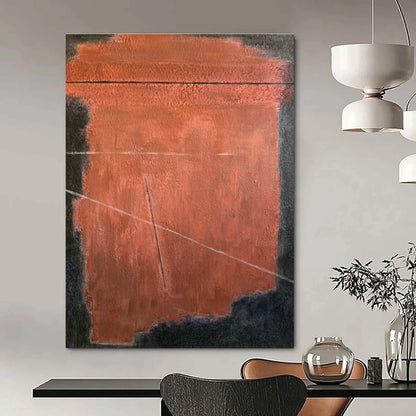 Red and Black Geometric Abstract Art for Industrial - Style Loft & Modern Gallery Space DLZ0752