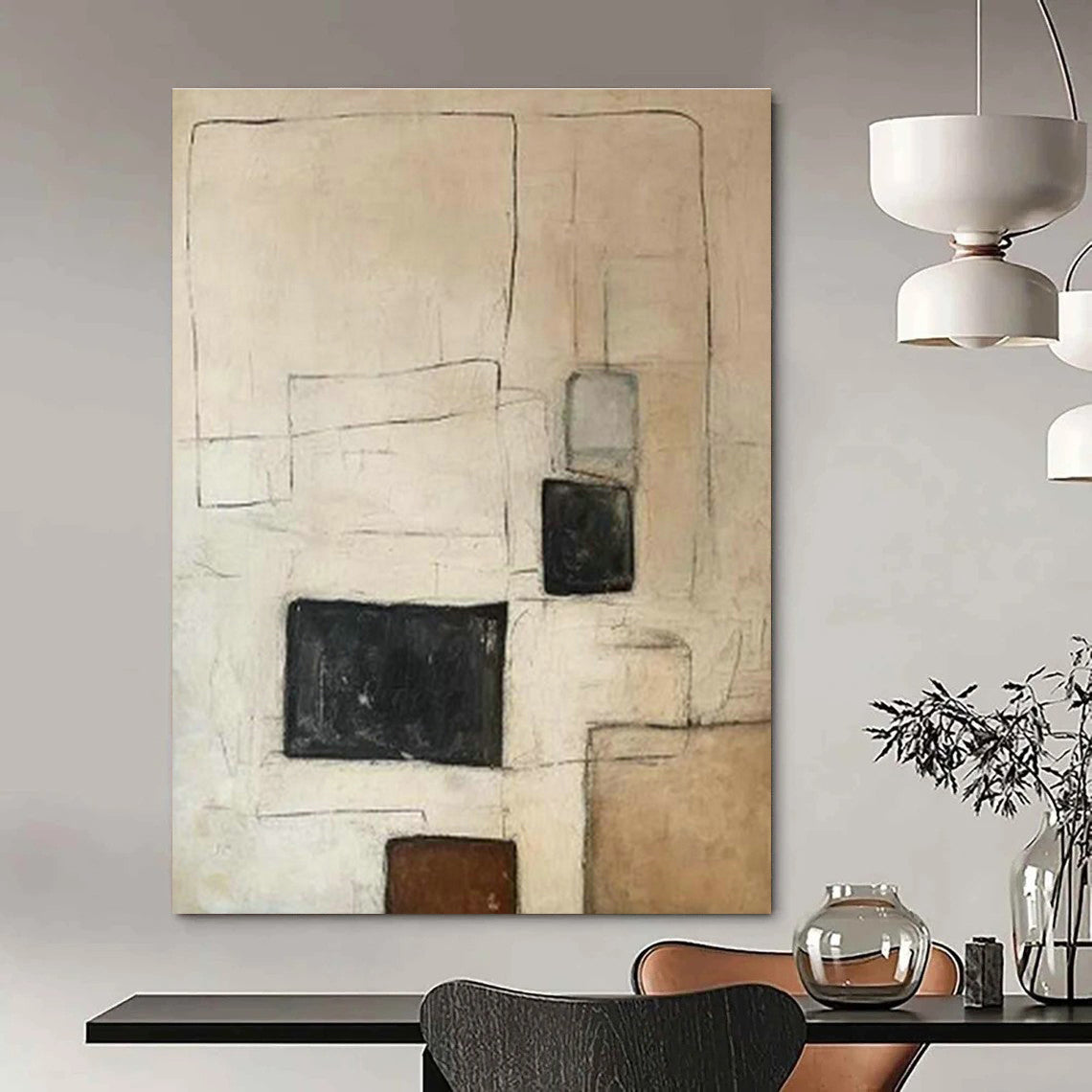 Minimalist Geometric Art for Scandinavian - Style Living Rooms DLZ0252