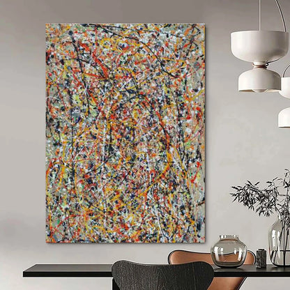Pollock - Style Abstract Art for Creative Agency Breakroom & Eclectic Art Bar DLZ1573