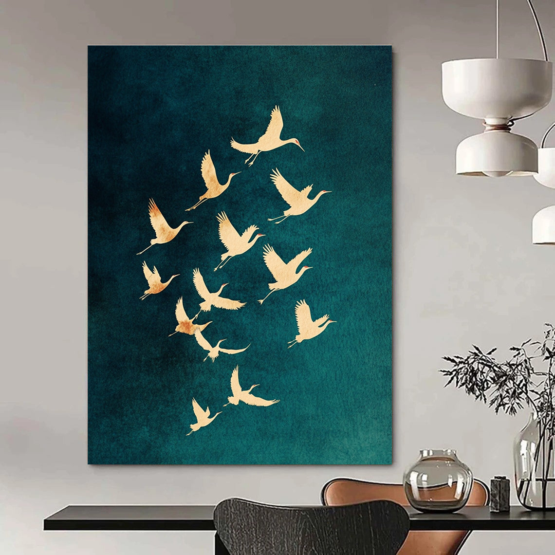 Gold Rings on Gray Art for Boutique Jewelry Shop & Modern Living Room STSC1305