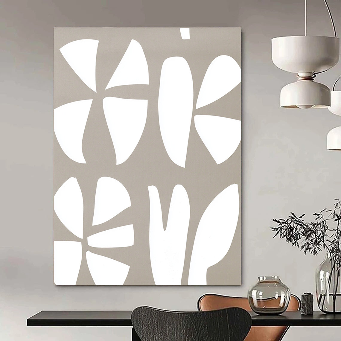 Geometric Flower Shapes for Minimalist Living Room & Modern Office Reception STSC1240