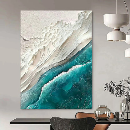 Textured Beach Scene Art for Coastal Living Room & Nautical Spa DLZ1401
