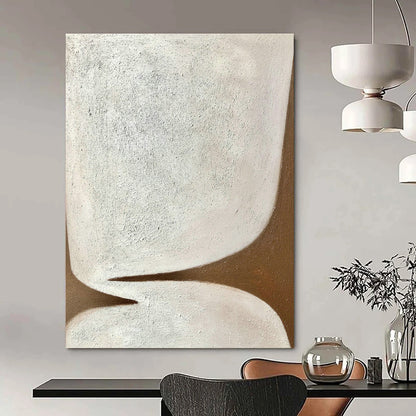 Brown - White Abstract Art for Minimalist Home Office & Art Gallery DLZ1186