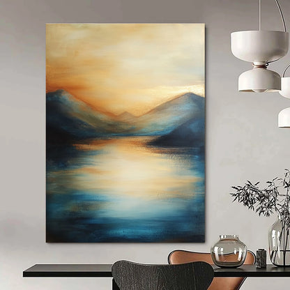 Sunset Mountain Reflection Art for Lakeside Home & Hotel Dining Area STSC092