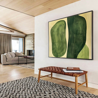 Green Organic Shapes Art for Eco - Friendly Café & Nature - Themed Bedroom SC204