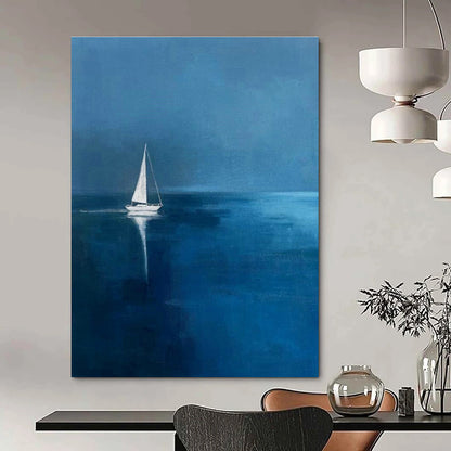 Solitary Sailboat Art for Nautical - Themed Home Studies DLZ0271