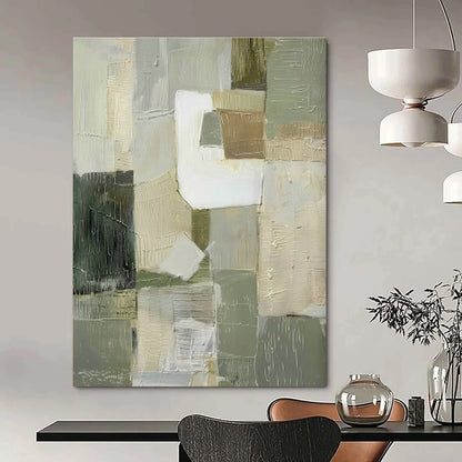 Gray - White Abstract Blocks Art for Modern Office & Contemporary Art Gallery DLZ0708