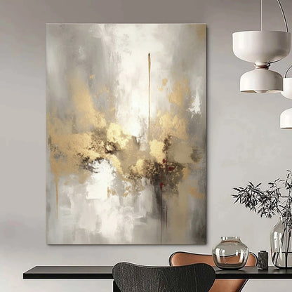 Gold - Gray Abstract Art for Luxury Hotel Lobby & Modern Home Office DLZ0860